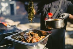 Das Foto zeigt ein Barbecue Live Cooking in Berlin.
