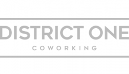 Die Grafik zeigt das Logo von District One Coworking.